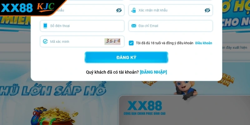 Đăng ký XX88 thuận lợi với các điều khoản