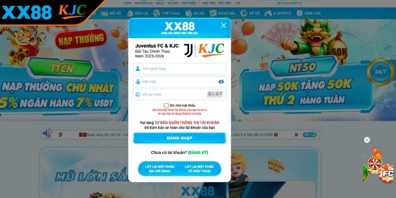 Cung cấp thông tin đăng nhập